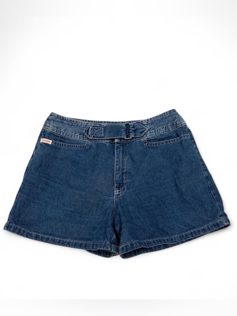90’s vintage Stevenson blue denim belted shorts